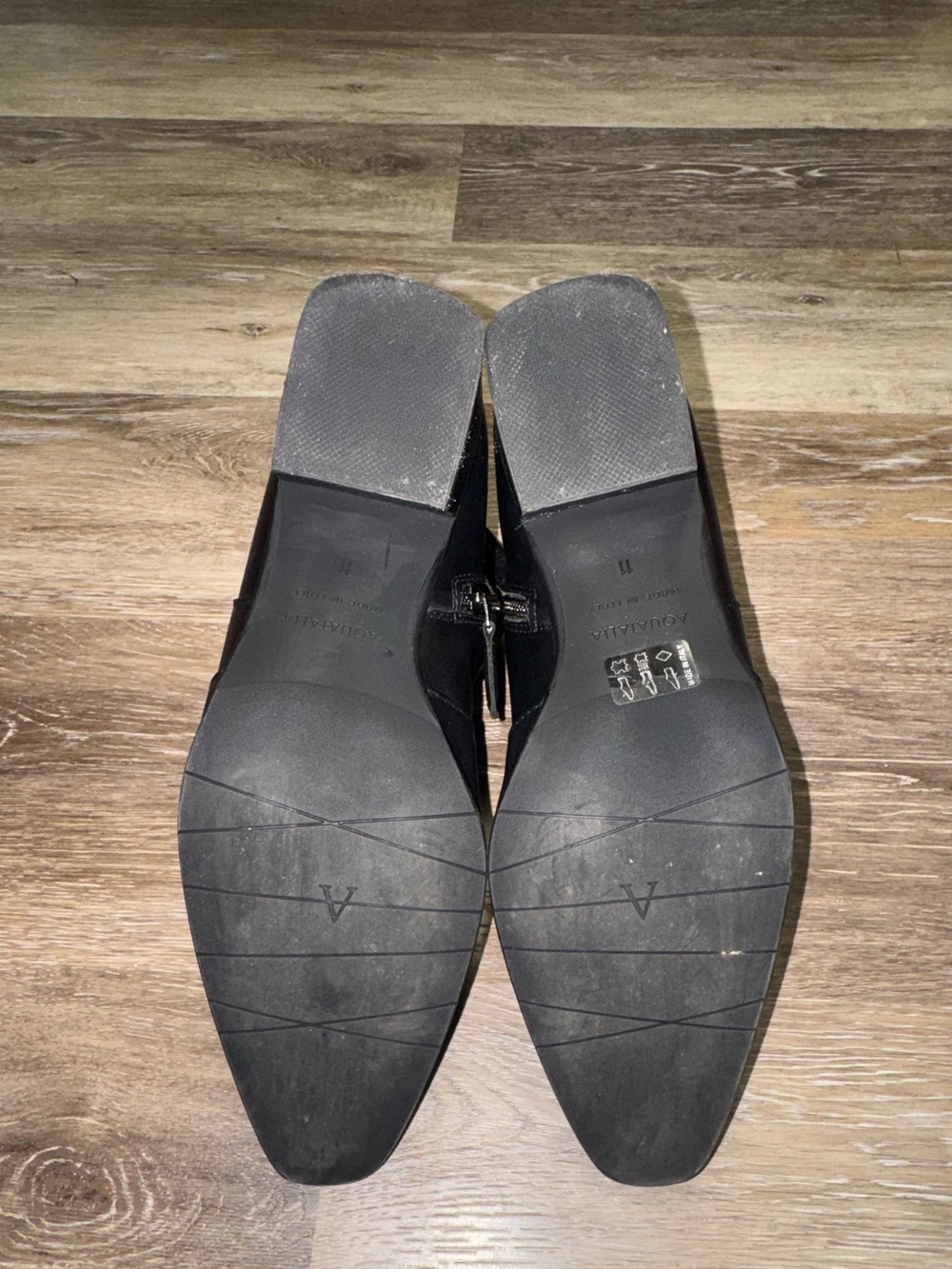 AQUATALIA Black Leather Weatherproof Chelsea Boots - Picture 14 of 15